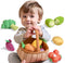 TUMAMA Plush Veggie Basket Play Set Stuffed Vegetable Toys, Baby Toys for