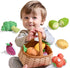 TUMAMA Plush Veggie Basket Play Set Stuffed Vegetable Toys, Baby Toys for