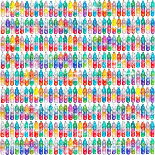 Irnushka 360 Pcs Rectangle Pop Keychain Mini Fidget Toys Bulk for Kids,Mini Pop