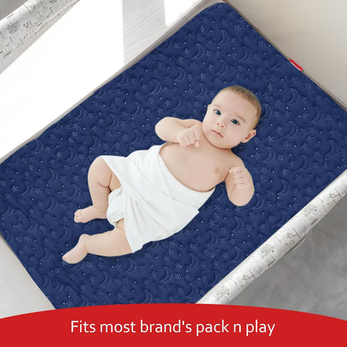 Pack 2 Pack, Pack 39" 27", Waterproof and Play Mattress Cover Soft Quilted and Play Mattress Pad Protector X Playpen