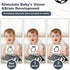AJsupojouet 0-6 Tummy 0 2 4 6 Newborn Toys,High Contrast Black & White Baby Toys Months with Sensory Cards & Rattle