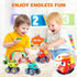 1 2 3 1-3, 1st 1 2 3 OCATO Monster Truck Toys for Year Old Boy Birthday Gift, Construction Toys Pull Back Cars