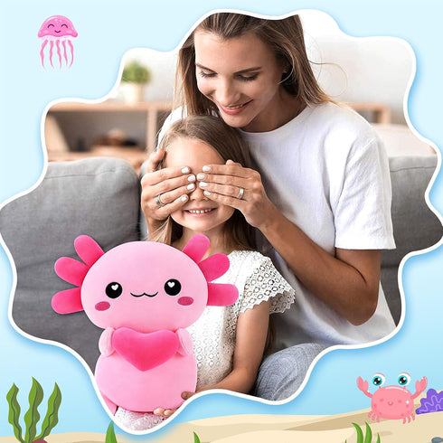 Toys,14 Achwishap Axolotl Plush,Axolotl Stuffed Animal Plush Salamander Plushie,Cute Plushies Soft Newt Plushy Kawaii
