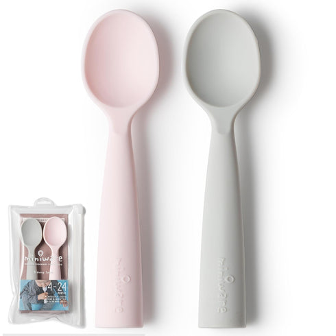 Miniware Silicone Baby Spoon for Training - 100% Food Grade Silicone, BPA Free Baby Spoons Self Feeding 6 Months,