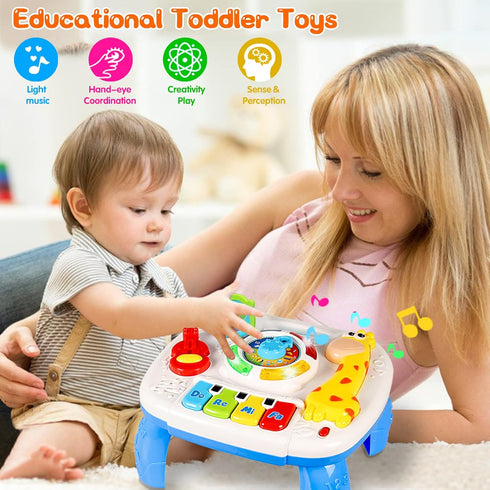 HQXBNBY 6-12 1 2 3 7 8 9 10 18 Baby Toys Months, Musical Learning Table Toys for Year Old Boys Girls Early Education