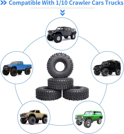 4PCS 4.7 Inch Outer Diameter RC Crawler Tires 1.9 Inch Tires for Axial SCX10 90047 SCX10 III AXI03007