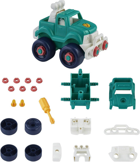 Toysmith Build Your Own Vehicle Set, 84 Pieces to Build 3 Different Vehicles, DIY Interactive Toys for Ages 3+