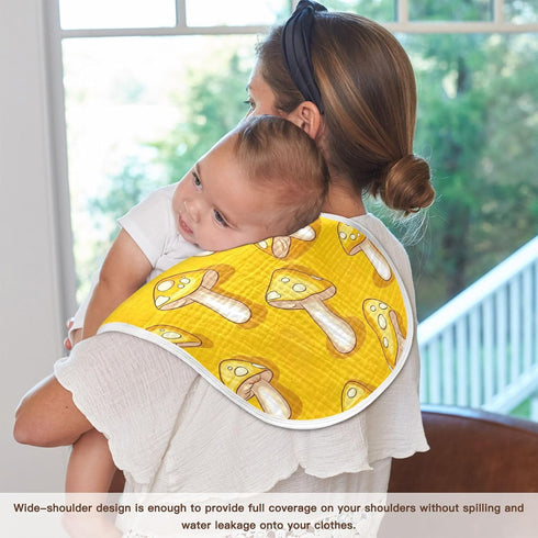 YEGAME Set 1 11 22 Inch Muslin Baby Burp Cloths of - Mushroom Super Absorbent Cotton Burping Rags Soft Baby Washcloths