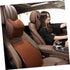 Mesh Car Headrest Pillow Memory Foam Neck Cushion for Comfortable Driving Breathable Design Prevents Neck Pain Coffee