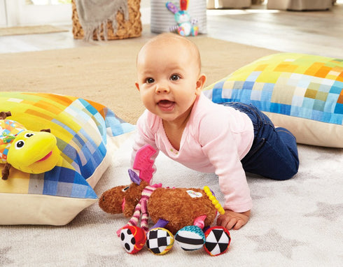 Lamaze Muffin the Moose Clip On Car Seat & Stroller Toy, Soft Baby Hanging Crinkle Toy