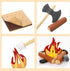 17 Pcs Pretend Camping Play Set - Decorative Round Throw Pillows, Safe Fake Campfire Plush Wood Shaped Floor Cushion