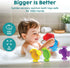 13 (5 Pack), 1+, BUNMO Big Shapes Textured Suction Bath Toys for Toddlers Extra Large Silicone Bathtub Toys, BPA-Free