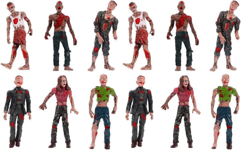 Zerodeko 12 PCS Toy Zombie Action Figures – Movable Mini Zombie Figurines for Presents, Decoration, and Party Favors