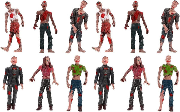Zerodeko 12 PCS Toy Zombie Action Figures – Movable Mini Zombie Figurines for Presents, Decoration, and Party Favors