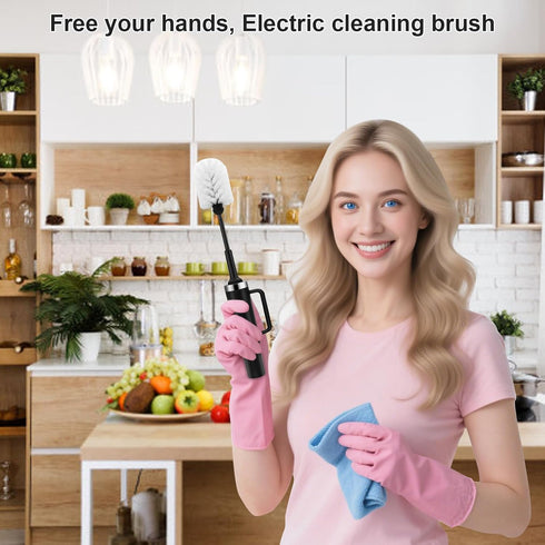 5-in-1 Long Handle Electric Water Bottle Brush, Straw Cleaner Brushes with Removable Brush Head, Water Bottle Brush