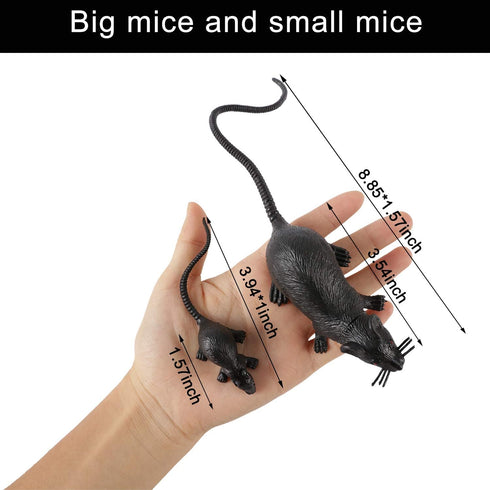33 PCS Halloween Fake Mouse Toys, Realistic Plastic Mouse Figurines for Halloween Party Decorations and Pranks