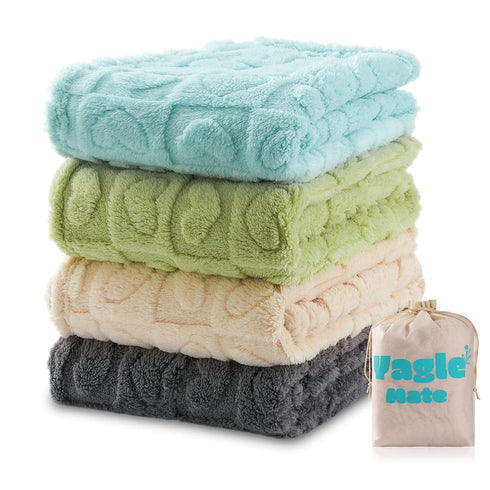 Yagle Mate 4 Pcs Baby Blankets for Boys Soft Toddler Small Blanket for Daycare,