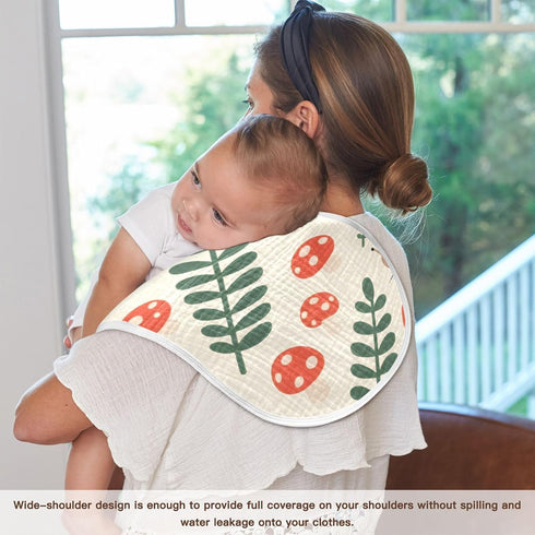decor gift 4 Pack 22x11in Cotton Baby Burp Cloth Easy Care Forests Mushroom Baby wash Cloth for Unisex boy and Girl