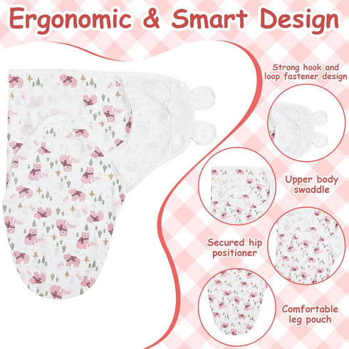 6 Pack Ramede Preemie Swaddle Blanket with Hats Sleep Swaddle for Baby Boy Girl Preemie Newborn Sacks Soft Cotton
