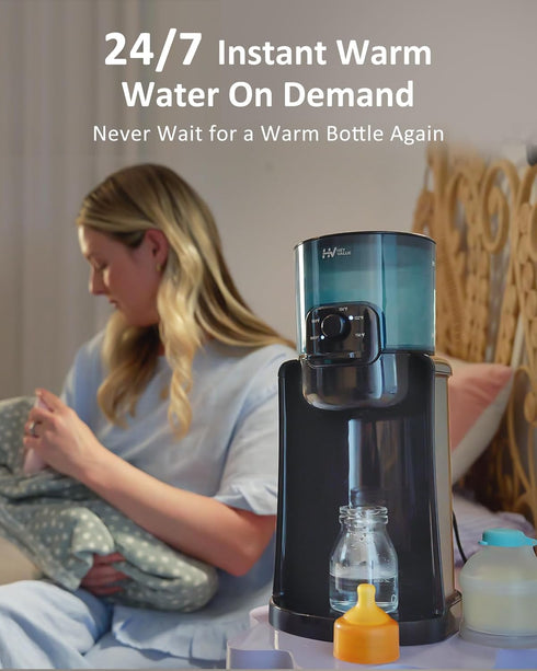 4 72H Water Warmer, HEYVALUE Baby Bottle Warmer, Formula Maker with Night Light, Temperature Control & Keep Warm