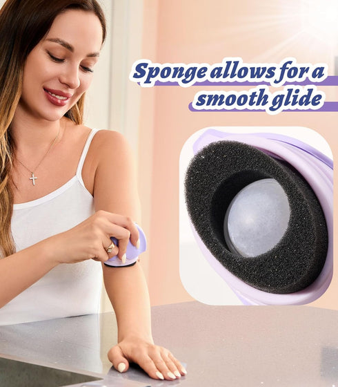 Sunscreen Applicator for Kids, BPA Free Refillable Roll on Sponge Sunscreen, Perfect Size for Travel, 1.9fl oz, Purple