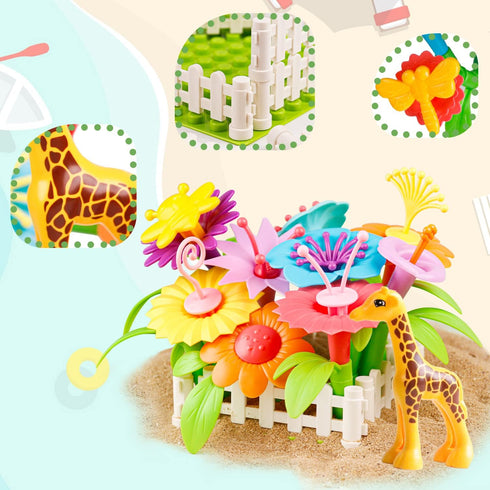 3 4 5 6 Set, 3-6 Flower Garden Building Toys for Toddler Girls - Stem Toys for Year Old Kids Preschool Learning