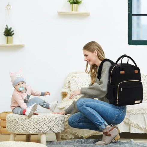 Backpack, Pack RUVALINO Diaper Bag Multifunction Travel Maternity Baby Changing Bags, Large Capacity, Waterproof, Deep