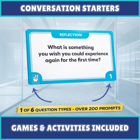 200 Team Building Games for Work Conversation Cards for Team Building. Fun Office Games and Conversation Starter Cards