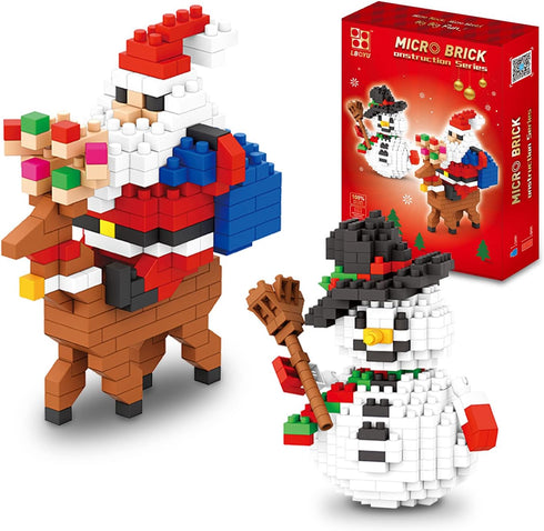 Christmas Building Block Set, 2024 Santa Claus and Snowman Character Set, 720 Pieces for Kids Over 9