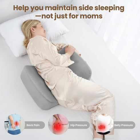 30Adjustable Pregnancy Pillow Portable Travel Maternity Pillow Wedge with Washable Cover, Relief Back, Belly & Hip