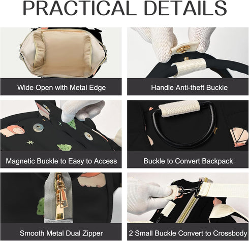 Mozzilog 4 1 Mommy Backpack Small Diaper Bag Crossbody with Multi-Pocket, in Mini Travel Tote w/ Shoulder for Stroller
