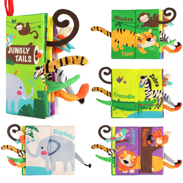 beiens Baby Books Toys, Touch and Feel Crinkle Cloth Book for Infant