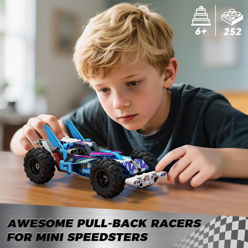 9 1 Set 8 Technic in Pull-Back Car Building - Off-Road Race Vehicle Models for Boys and Girls, STEM Engineering Toy