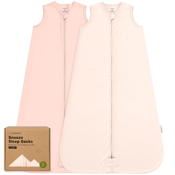 2-Pack Baby Sleep Sacks,Zipper Wearable Blanket - 0.5TOG Organic Cotton,Lightweight,Soft Cozy Toddler