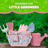 Set Floral Kids Gardening - Toddler Garden Tools, No-Leak Watering Can & Quality Tote Bag - Safe Metal Tools for Kids