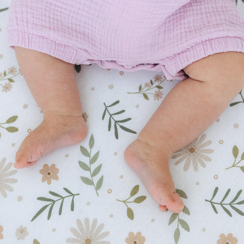 100% Cotton Jersey Knitted Muslin Crib Sheets for Boys and Girls, Soft Breathable, Machine Washable, 28"x52"x9"