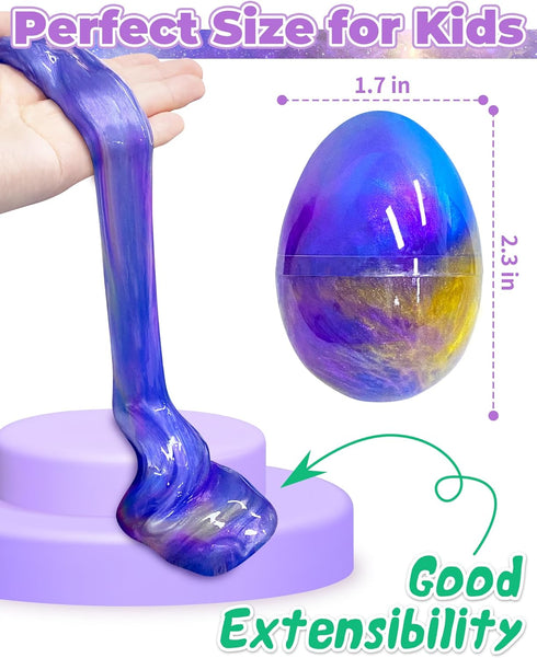 5 Pack Greingways Prefilled Easter Eggs Galaxy Slime Toys, Teens Easters Basket Stuffers Egg Fillers, Easter Games Gift