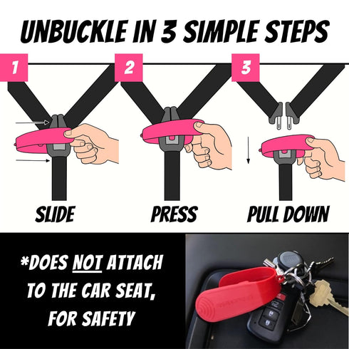 UnbuckleMe Car Seat Buckle Release Tool, Easy Opener Aid for Arthritis, Long Nails, for Infant, Toddler Car Seats