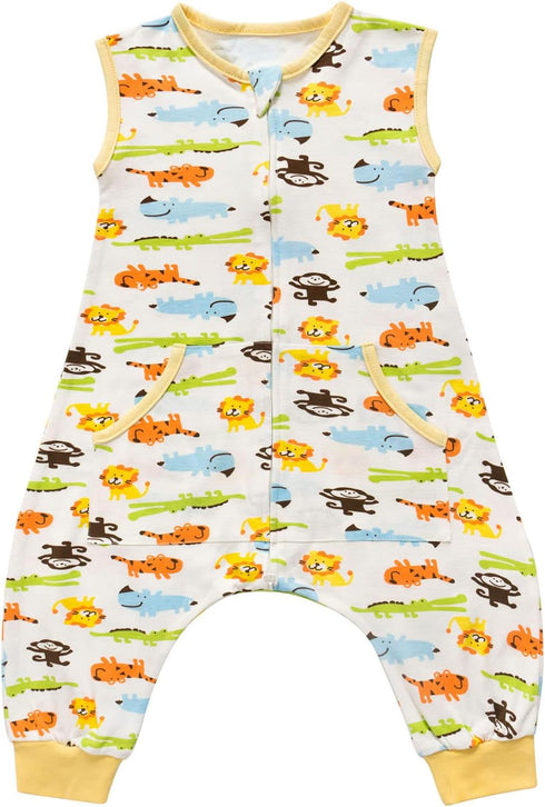 Baby Sleep Sack, Cotton Toddler Baby Sleeveless Sleep Sack with Feet, Wearable Blanket, 0.5 TOG Sleepsacks for Boys