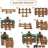Wondertoys 208 Pcs Classic Wooden Log Set, Real Wood Building Logs for Ages 3+, Retro Gift Set for Boys