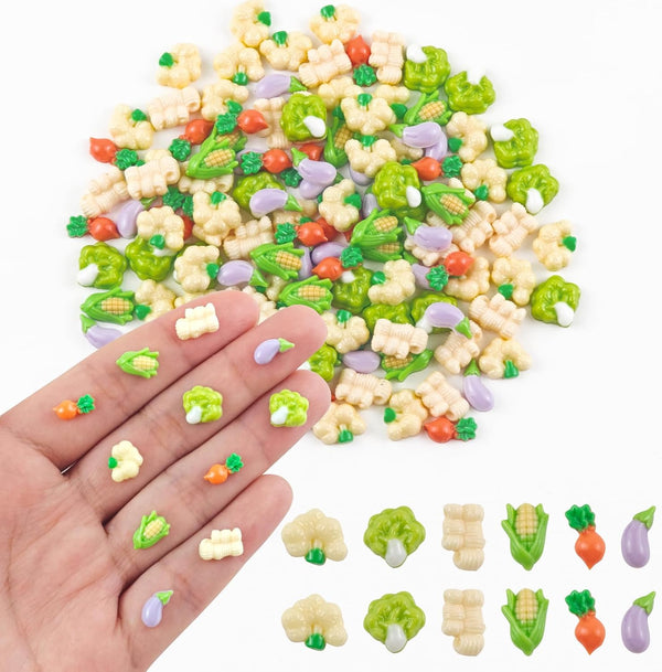 HOMICO 200 Pieces Tiny Vegetable for Dollhouse Miniatures Resin Food for Crafts Mini