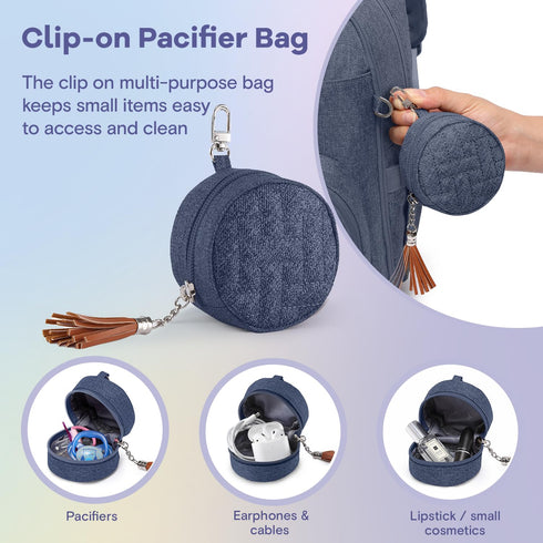 Backpack, Pack RUVALINO Diaper Bag Multifunction Travel Maternity Baby Changing Bags, Large Capacity, Waterproof, Navy