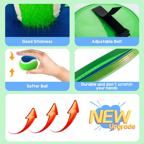 Set 6 3 3 4 5 6 7 8+ Weehoey Beach Games - Kids Toys - Outdoor Games for Kids, Toss and Catch Ball with Paddles Balls