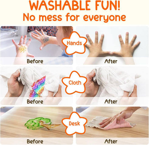 (16 TinyGeeks Jumbo Crayons Colors) Non-Toxic, Washable, Easy-to-Hold Art Supplies for Toddlers and Kids Perfect