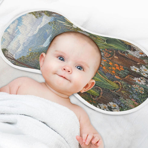 YETTASBIN Lily Flower Muslin Baby Burp Cloth, Super Soft Absorbent Cotton Burp Rag Baby Bibs Feeding Cloth for Newborn