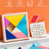 GEKELI 4 Pack Wooden Blocks Puzzles, Russian Blocks, Hexagon Puzzles, Tangrams Puzzles, Board Tic Tac Toe Game, Brain