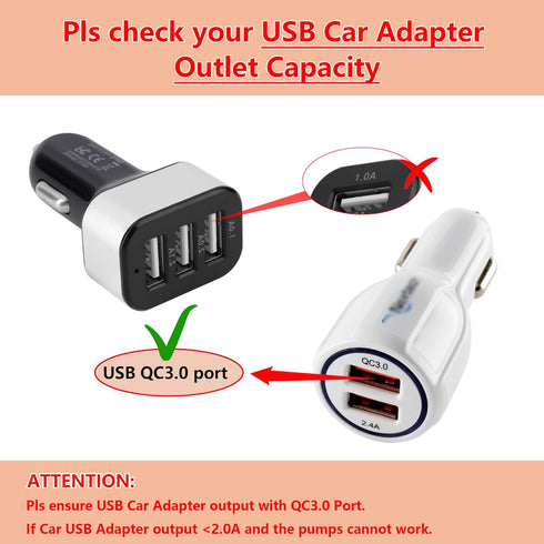 12 Volt USB Car Adapter for Medela Sonata, Ameda Purely Yours, Spectra S1 S2 Breast Pump, Easy to Carry for Travel