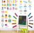 DS9-8056 DECOWALL Numbers Crayons Weather and Shape Wall Decals Stickers Kids Nursery Classroom Bedroom Room dcor