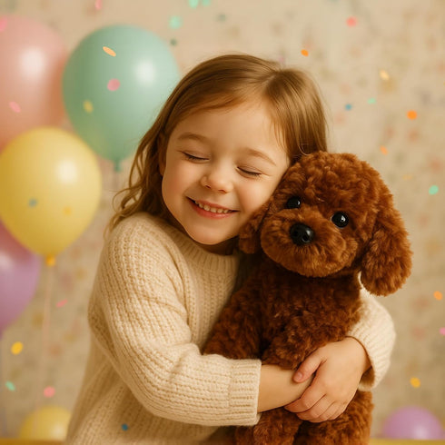 Adorable Labradoodle Plush Toy, Fluffy Red Poodle Stuffed Animal Dog Puppy, 12.6" - Perfect for Kids and Babies