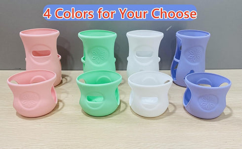 QinSuiKai 4 Pack 8 OZ) Silicone Sleeves for Avent Natural Glass Baby Bottles, Anti Breakage Baby Bottle Holder